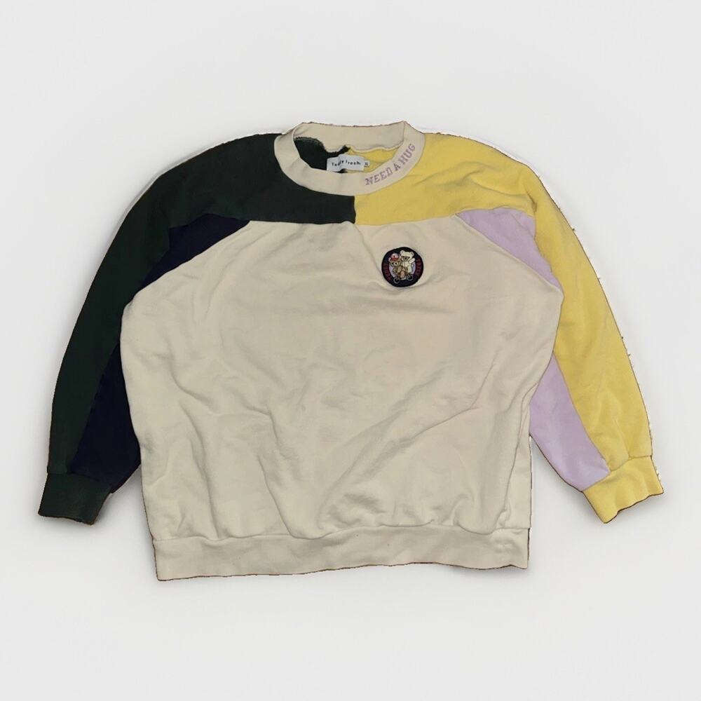 Teddy Fresh Color Block Crew Neck Sweater XL 25x25